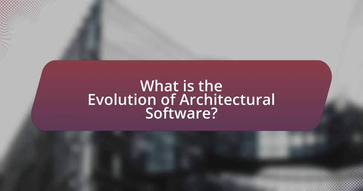 What is the Evolution of Architectural Software?